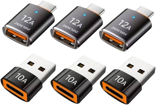 6pcs (3pcs A TO C+3pcs C TO A) USB C OTG Adapters HUB