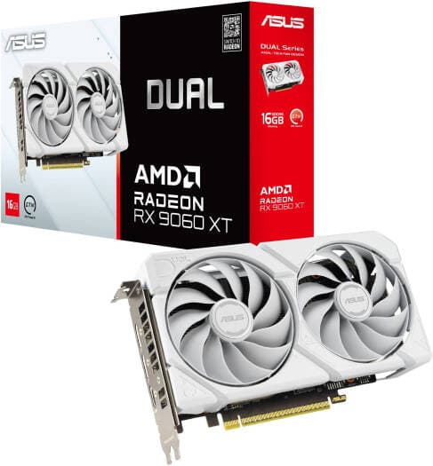 ASUS Dual Radeon RX 9060XT White Edition Graphics Card