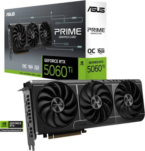 ASUS PRIME GeForce RTX 5060 Ti 16GB GDDR7 OC Edition Graphics Card