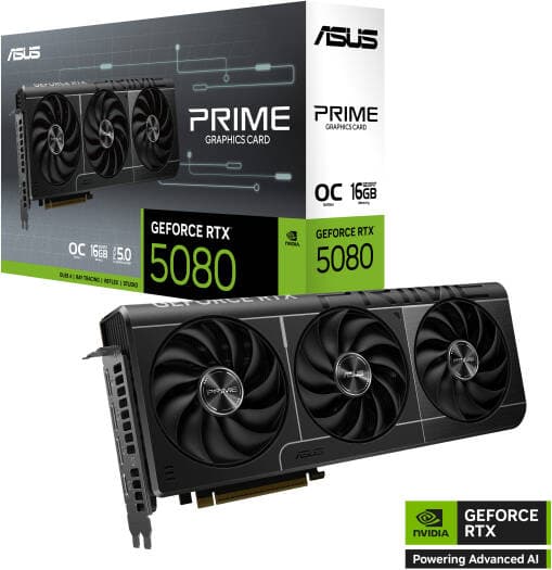 ASUS PRIME GeForce RTX 5080 16GB GDDR7 OC Edition Graphics Card