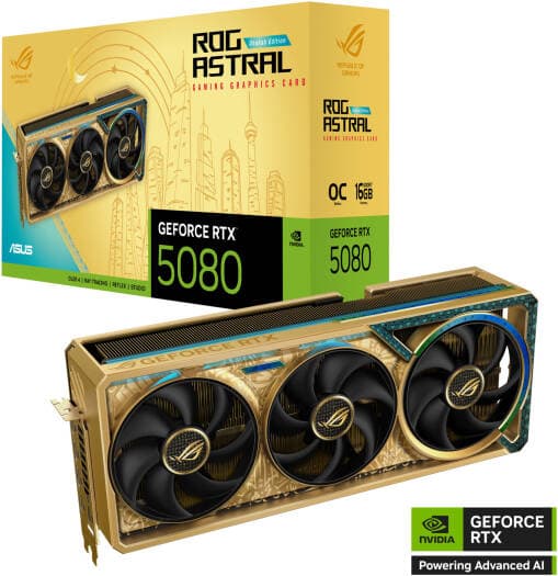 ASUS ROG Astral GeForce RTX 5080 Dhahab CORE OC 16GB Graphics Card