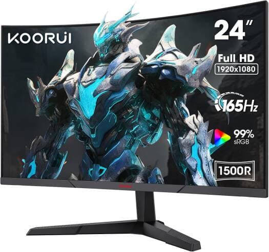 KOORUI 24" Curved VA Gaming Monitor 165Hz 1ms