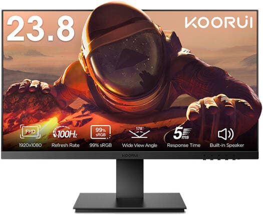 KOORUI 24" IPS FHD Monitor 100Hz with Built-in Speakers