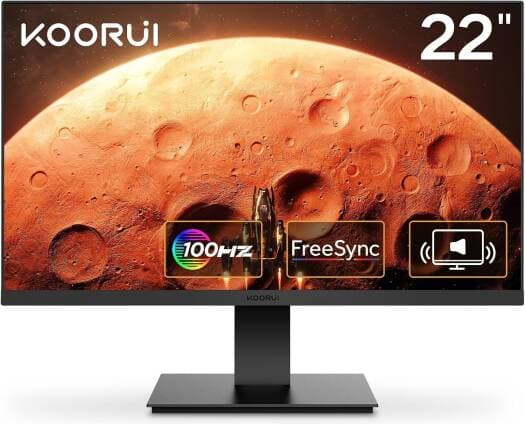 KOORUI 22" VA FHD Monitor 100Hz with Built-in Speakers