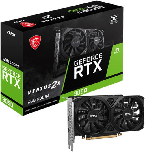 MSI GeForce RTX 3050 VENTUS 2X 6GB OC Graphics Card
