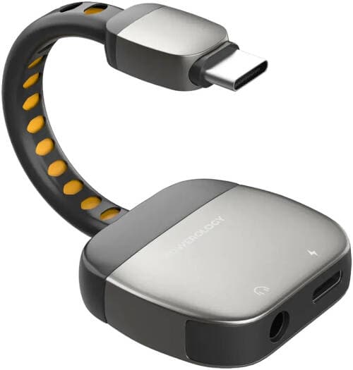 Powerology 2-in-1 USB-C to 3.5mm AUX Adapter