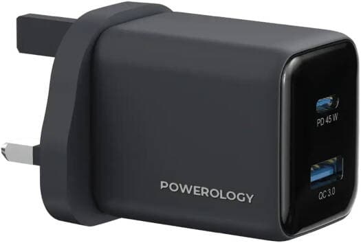 Powerology Volt X 45W Dual Port GaN Wall Charger
