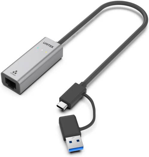 Unitek Hybrid USB-C/ USB-A to 2.5G Gigabit Ethernet Adapter