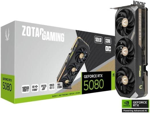 ZOTAC GAMING GeForce RTX 5080 SOLID CORE OC Graphics Card
