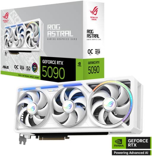 ASUS ROG Astral GeForce RTX 5090 32GB GDDR7 WHITE OC Edition Graphics Card