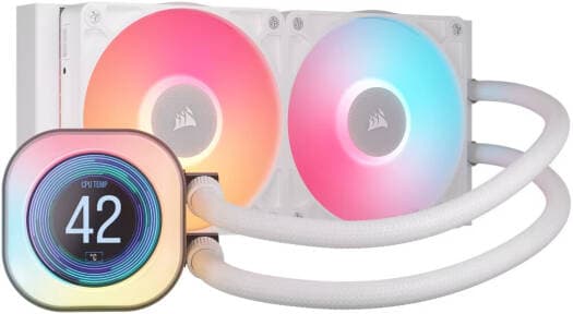 Corsair iCUE LINK TITAN 240 RX LCD AIO Liquid CPU Cooler — White