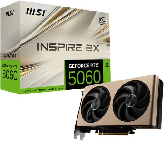 MSI RTX 5060 INSPIRE 2X OC 8GB Graphics Card